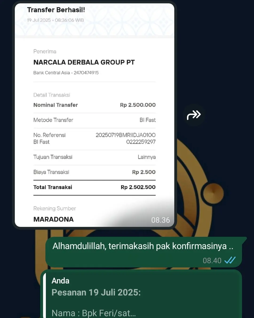 Testimoni customer Narcala 2